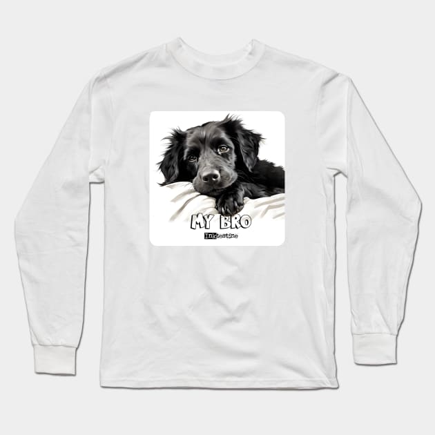 Black Dog Long Sleeve T-Shirt by Inktestine
